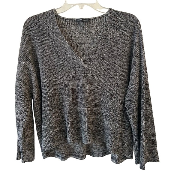 Eileen Fisher Women's Black Gray Dolman Sleeve Sweater Boxy Fit Medium - Picture 1 of 9